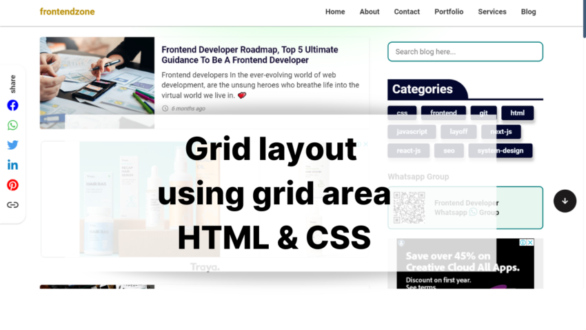 grid area in css how to use it